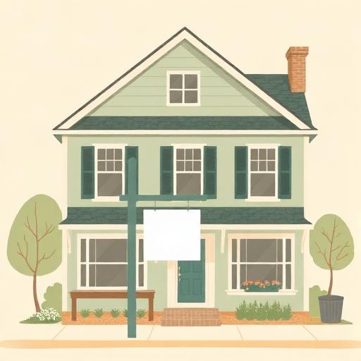 House with for sale sign