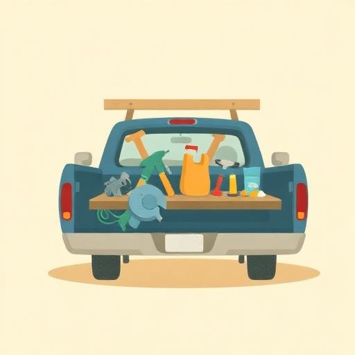 Contractor pickup truck with tools