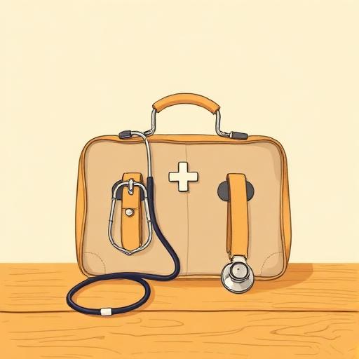 Doctor's bag and stethoscope
